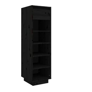 vidaXL Skoskap svart 34x30x105 cm heltre furu