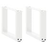 vidaXL Salongbordben U-formet 2 stk hvit 40x(30-31) cm st&aring;l