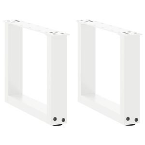 vidaXL Salongbordben U-formet 2 stk hvit 40x(30-31) cm st&aring;l