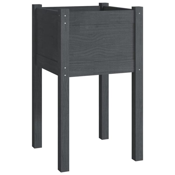 vidaXL Plantekasser 2 stk 40x40x70 cm heltre furu grå