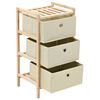vidaXL Oppbevaringshyller 2 stk med 3 stoffkurver beige sedertre
