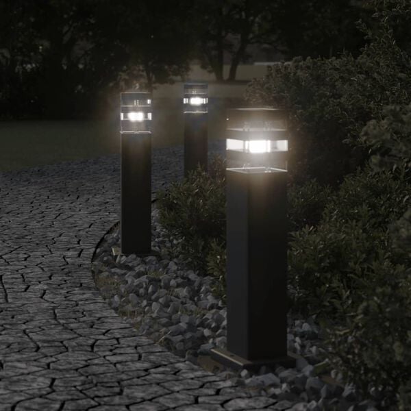 vidaXL Utend&oslash;rs gulvlamper 3 stk svart 50 cm aluminium
