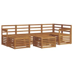 vidaXL Utend&oslash;rs sofa-sett 7 stk. Naturlig Polyester