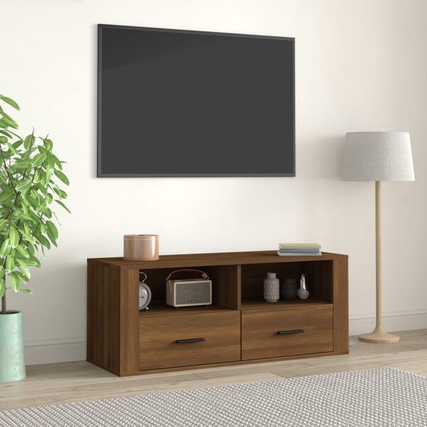 vidaXL TV-benk sonoma eik 100x35x40 cm konstruert tre