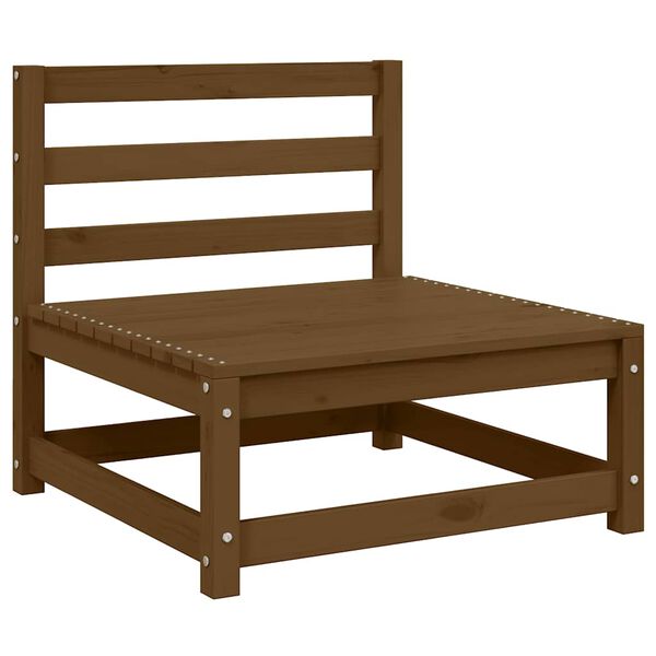 vidaXL Utendørs midtsofa med kremhvite puter heltre furu