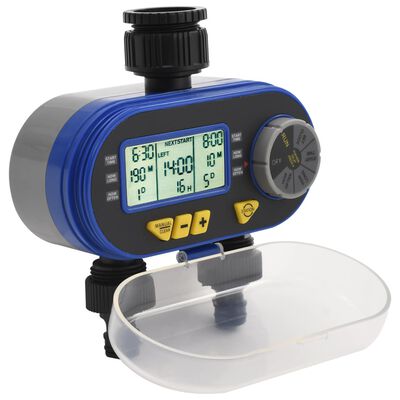 vidaXL Automatisk digital vanningstimer med to krankoblinger