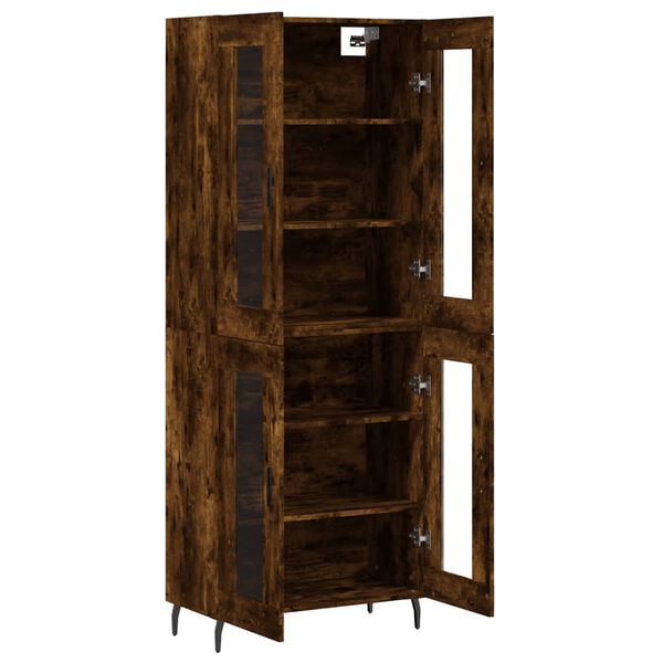 vidaXL Highboard r&oslash;kt eik 69,5x34x180 cm konstruert tre