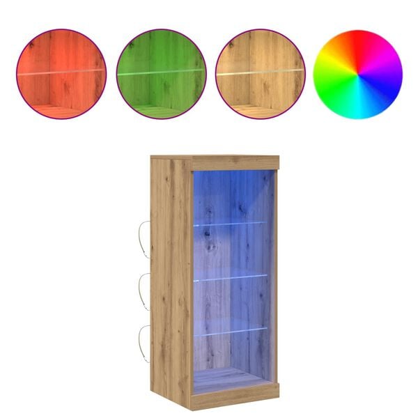 vidaXL LED sideboard Artisan Eik 41 x 37 x 100 cm Konstruert tre