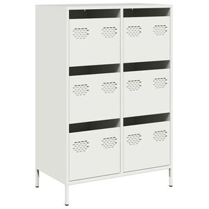 vidaXL Highboard hvit 68x39x101,5 cm st&aring;l