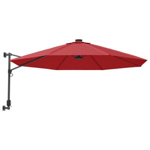 vidaXL Veggmontert parasoll lyser&oslash;d 290 cm