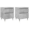 vidaXL Nattbord 2 stk betonggr&aring; 40x35x50 cm konstruert tre