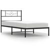 vidaXL Sengeramme i metall med hodegavl svart 90x200 cm