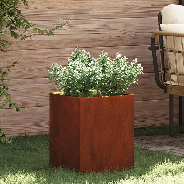 vidaXL Hageblomsterpotte Cortenst&aring;l 32 x 32 x 40 cm Cortenst&aring;l