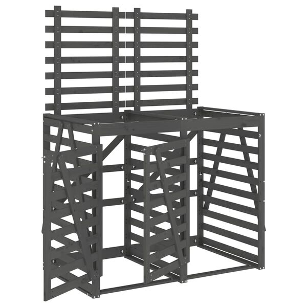 vidaXL Dobbelt s&oslash;ppeldunkskur gr&aring; heltre furu