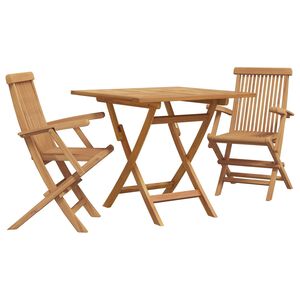 vidaXL Hage Spisegruppe 3 pcs Brun Heltre teak