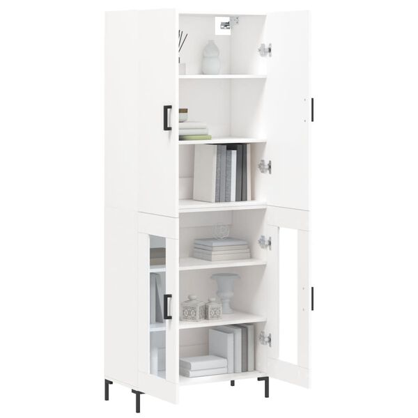 vidaXL Highboard hvit 69,5x34x180 cm konstruert tre