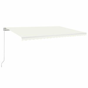 vidaXL Manuell uttrekkbar markise med LED 500x300 cm kremhvit