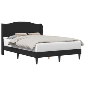 vidaXL Sengestamme med hodegjerde Svart 135 x 190 cm Kunstl&aelig;r
