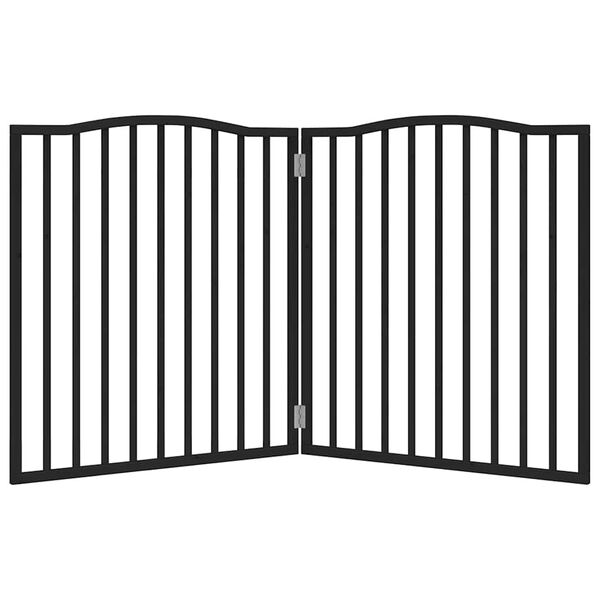 vidaXL Hundeport sammenleggbar 2 paneler svart 160 cm poppeltre