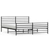 vidaXL Sengeramme i metall uten madrass med fotgavl svart 180x200 cm