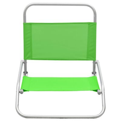 vidaXL Sammenleggbare strandstoler 2 stk grønn stoff