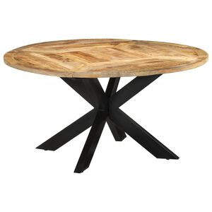vidaXL Spisebord &Oslash;150x76 cm grov heltre mango