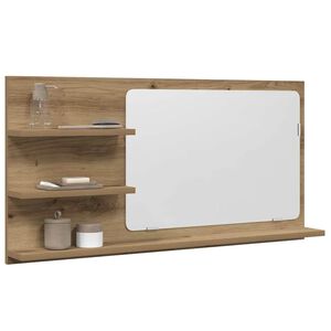 vidaXL Baderomshylle med speil artisan eik 90x11x45 cm konstruert tre