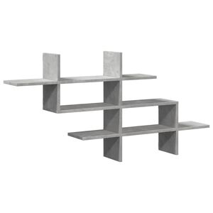 vidaXL Vegghylle betonggr&aring; 124,5x18x60,5 cm konstruert tre