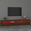 vidaXL TV-benk med LED-lys brun eik 240x35x40 cm