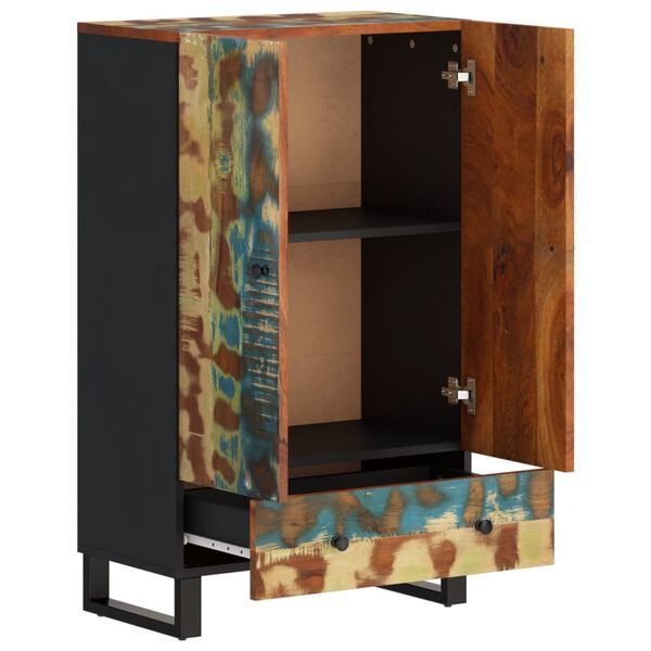 vidaXL Highboard med skuff 60x33x100 cm gjenvunnet heltre og jern