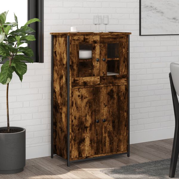 vidaXL Highboard r&oslash;kt eik 62x32x106,5 cm konstruert tre
