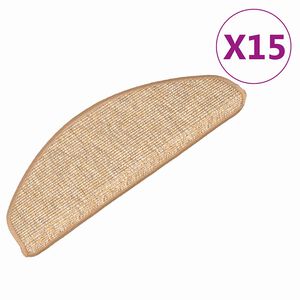 vidaXL Trappematter 15 stk 65x21x4 cm lysebrune halvrund store
