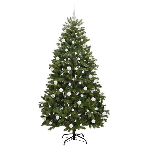 vidaXL Kunstig juletre med 300 LED gr&oslash;nn 180 cm PVC og metall