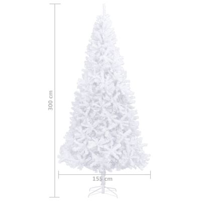 vidaXL Forhåndsbelyst kunstig juletre med kulesett LED 300 cm hvit