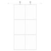 vidaXL Skyved&oslash;r hvit 102,5x205 cm herdet glass og aluminium