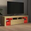 vidaXL TV-benk med LED-lys sonoma eik 140x36,5x40 cm