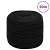 vidaXL Arbeidstau svart 6 mm 50 m polyester