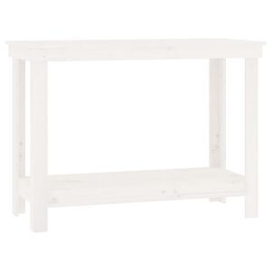 vidaXL Arbeidsbenk hvit 110x50x80 cm heltre furu