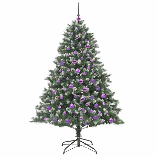 vidaXL Kunstig juletre med 300 LED grønn 180 cm PVC og plast og stål