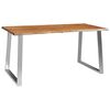 vidaXL Spisebord 160x80x75 cm heltre akasie og rustfritt st&aring;l