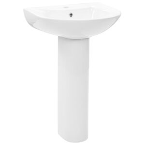 vidaXL Servant frittst&aring;ende sokkel keramisk hvit 520x440x190 mm