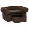 vidaXL Hundesofa med skuff brun 75x50x38 cm plysj