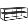 vidaXL TV-benk svart med svart glass 140x40x40 cm