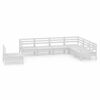 vidaXL Hagesofagruppe 7 deler hvit heltre furu