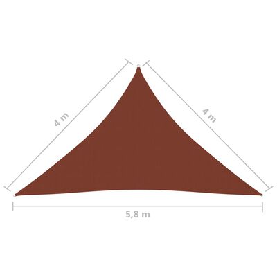 vidaXL Solseil oxfordstoff trekantet 4x4x5,8 m terrakotta