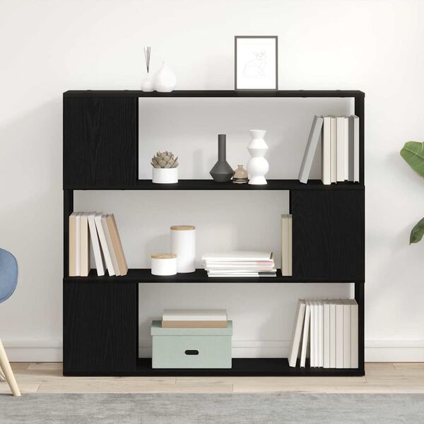 vidaXL TV-benksett Svart Eik 100 x 24 x 94 cm Konstruert tre