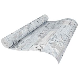 vidaXL 3D Stein Tapet Lysegr&aring; 10 x 0,53 m Non-Woven Stof