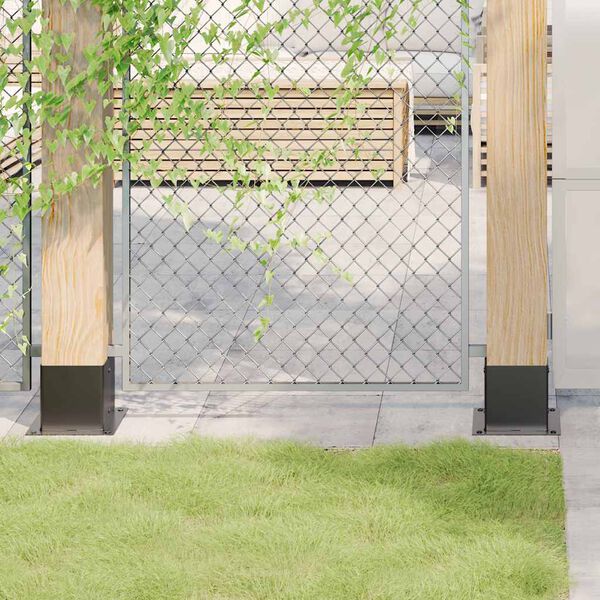 vidaXL Stolpebunner firkantet 4 stk 141x141 mm pulverlakkert st&aring;l