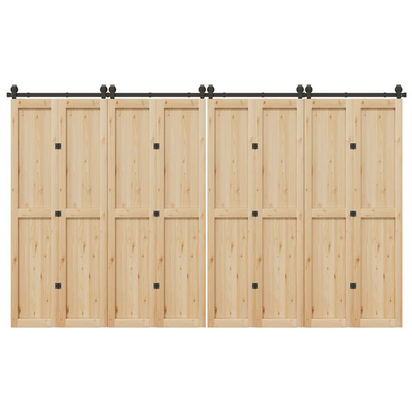 vidaXL Utstyr for skyvedør 366 cm stål svart