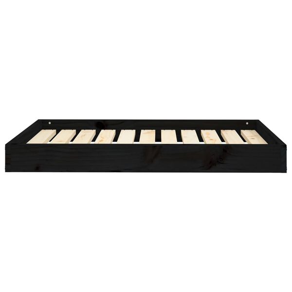 vidaXL Hundeseng svart 91,5x64x9 cm heltre furu